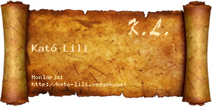 Kató Lili névjegykártya